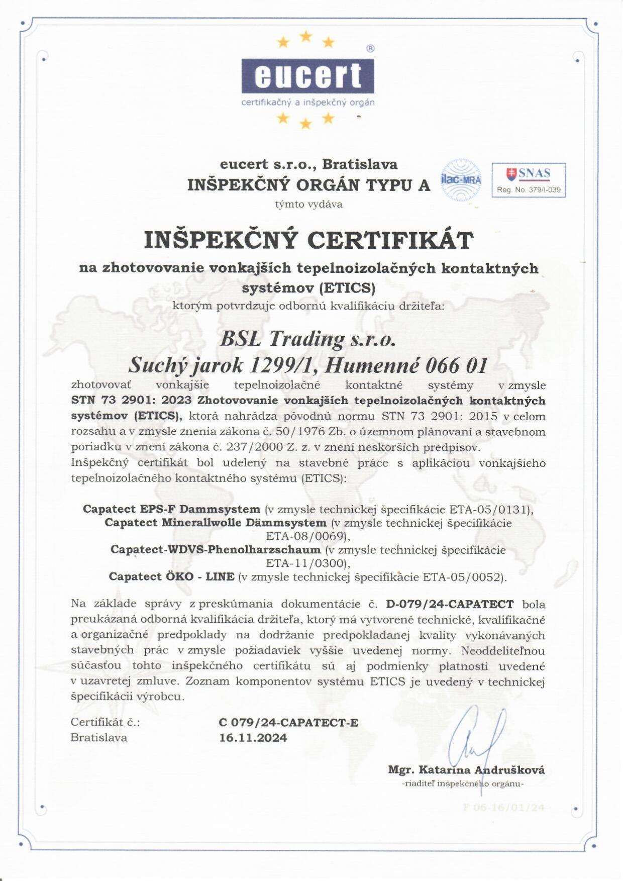 Certifikát 2025 / 2
